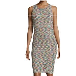 NWT Romeo & Juliet Missoni  Green Pink Yellow Stretch Bodycon Tank Mini Dress S
